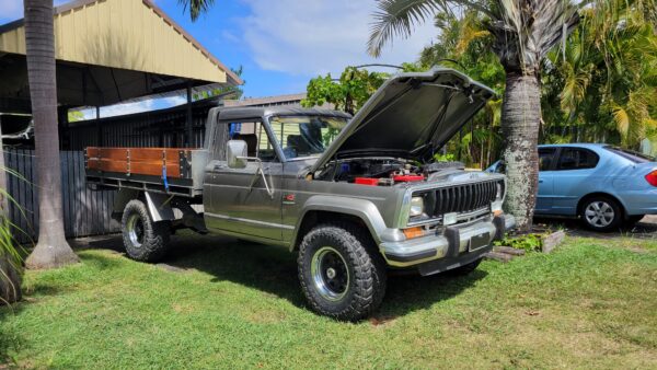 DD Road Worthies Ipswich 4WD roadworthy inspection with bonnet open at a residential property
